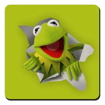 Kermit the frog, Τετράγωνο μαγνητάκι ξύλινο 9x9cm