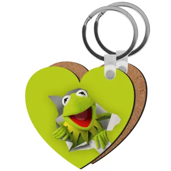 Kermit the frog, Μπρελόκ Ξύλινο καρδιά MDF