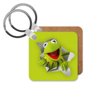 Kermit the frog, Μπρελόκ Ξύλινο τετράγωνο MDF