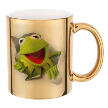 Kermit the frog, Κούπα κεραμική, χρυσή καθρέπτης, 330ml
