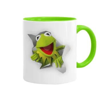 Kermit the frog, Mug colored light green, ceramic, 330ml