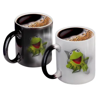 Kermit the frog, Κούπα Μαγική, κεραμική, 330ml που αλλάζει χρώμα με το ζεστό ρόφημα