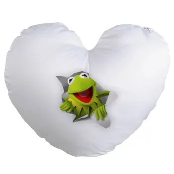 Kermit the frog, Μαξιλάρι καναπέ καρδιά 40x40cm περιέχεται το  γέμισμα