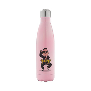 PSY - GANGNAM STYLE, Metal mug thermos Pink Iridiscent (Stainless steel), double wall, 500ml