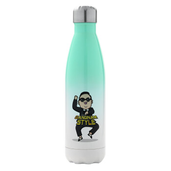 PSY - GANGNAM STYLE, Metal mug thermos Green/White (Stainless steel), double wall, 500ml