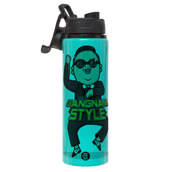 PSY - GANGNAM STYLE, Μεταλλικό παγούρι νερού με καπάκι ασφαλείας, αλουμινίου 850ml