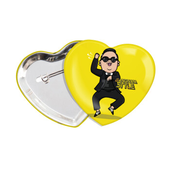 PSY - GANGNAM STYLE, Κονκάρδα παραμάνα καρδιά (57x52mm)