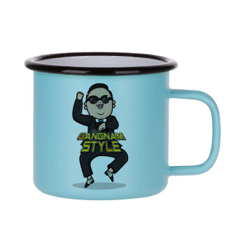 PSY - GANGNAM STYLE, Κούπα Μεταλλική εμαγιέ ΜΑΤ σιέλ 360ml