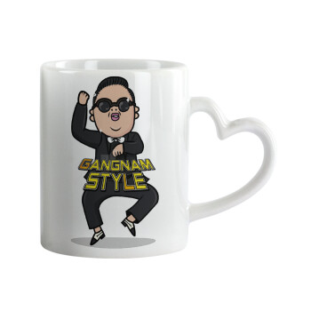 PSY - GANGNAM STYLE, Mug heart handle, ceramic, 330ml
