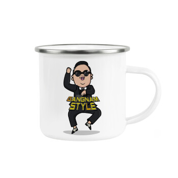 PSY - GANGNAM STYLE, Κούπα Μεταλλική εμαγιέ λευκη 360ml