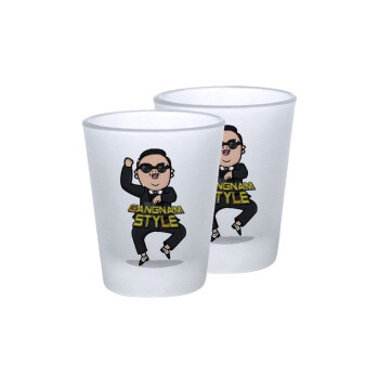 PSY - GANGNAM STYLE, Σφηνοπότηρα γυάλινα 45ml του πάγου (2 τεμάχια)