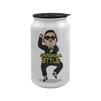 PSY - GANGNAM STYLE, Κούπα ταξιδιού μεταλλική με καπάκι (tin-can) 500ml