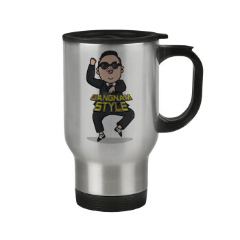 PSY - GANGNAM STYLE, Stainless steel travel mug with lid, double wall 450ml