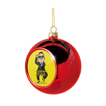 PSY - GANGNAM STYLE, Χριστουγεννιάτικη μπάλα δένδρου Κόκκινη 8cm
