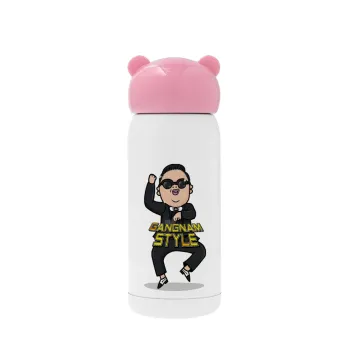 PSY - GANGNAM STYLE, Ροζ ανοξείδωτο παγούρι θερμό (Stainless steel), 320ml