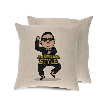 PSY - GANGNAM STYLE, Μαξιλάρι καναπέ ΛΙΝΟ 40x40cm περιέχεται το  γέμισμα
