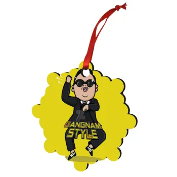 PSY - GANGNAM STYLE, Christmas ornament snowflake wooden 7.5cm