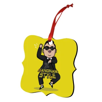 PSY - GANGNAM STYLE, Christmas ornament polygon wooden 7.5cm
