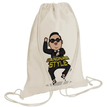 PSY - GANGNAM STYLE, Backpack bag GYMBAG natural (28x40cm)