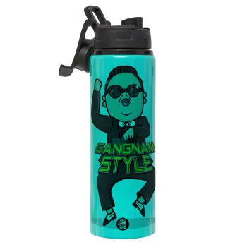 PSY - GANGNAM STYLE, Μεταλλικό παγούρι νερού με καπάκι ασφαλείας, αλουμινίου 850ml