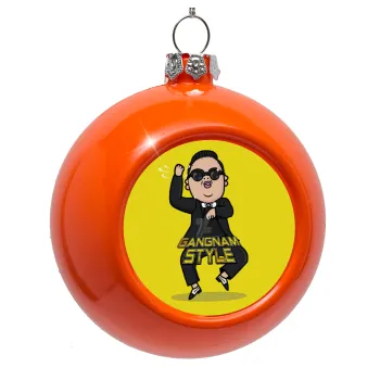 PSY - GANGNAM STYLE, Orange Christmas tree ornament bauble 8cm