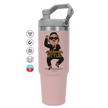 PSY - GANGNAM STYLE, Pink color, 890ml (30oz) stainless Steel Tumbler with Handle
