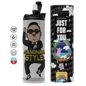PSY - GANGNAM STYLE, Tumbler stainless steel GREY 600ml