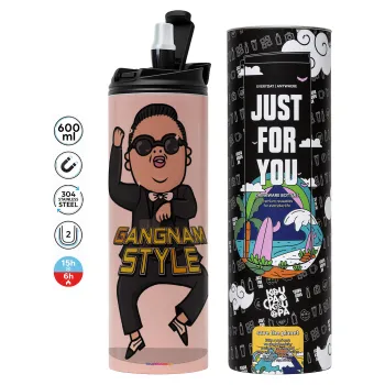 PSY - GANGNAM STYLE, Tumbler stainless steel PINK 600ml