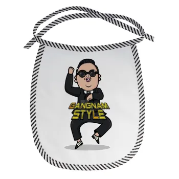 PSY - GANGNAM STYLE, Σαλιάρα μωρού αλέκιαστη με κορδόνι Μαύρη