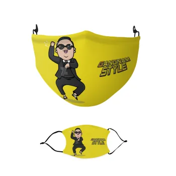 PSY - GANGNAM STYLE, Μάσκα υφασμάτινη παιδική πολλαπλών στρώσεων με υποδοχή φίλτρου