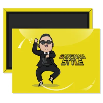 PSY - GANGNAM STYLE, Ορθογώνιο μαγνητάκι ψυγείου διάστασης 9x6cm