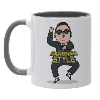 PSY - GANGNAM STYLE, Mug colored grey, ceramic, 330ml