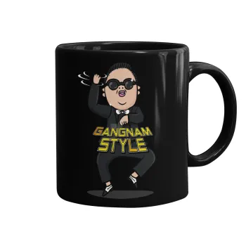 PSY - GANGNAM STYLE, Κούπα Μαύρη, κεραμική, 330ml