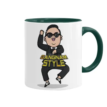 PSY - GANGNAM STYLE, Mug colored green, ceramic, 330ml