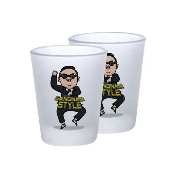 PSY - GANGNAM STYLE, Σφηνοπότηρα γυάλινα 45ml του πάγου (2 τεμάχια)