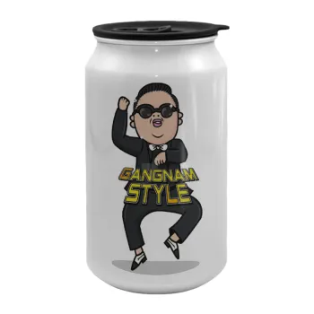PSY - GANGNAM STYLE, Κούπα ταξιδιού μεταλλική με καπάκι (tin-can) 500ml
