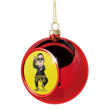 PSY - GANGNAM STYLE, Christmas tree ball Red 8cm