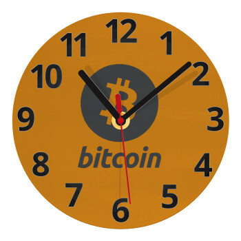 Bitcoin, Ρολόι τοίχου γυάλινο (20cm)