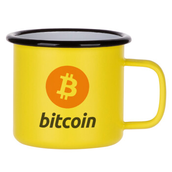 Bitcoin, Κούπα Μεταλλική εμαγιέ ΜΑΤ Κίτρινη 360ml