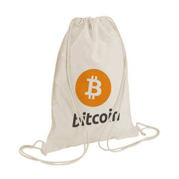Bitcoin, Τσάντα πλάτης πουγκί GYMBAG natural (28x40cm)