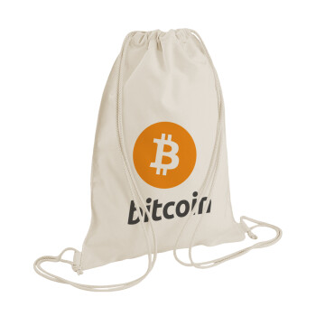 Bitcoin, Backpack bag GYMBAG natural (28x40cm)