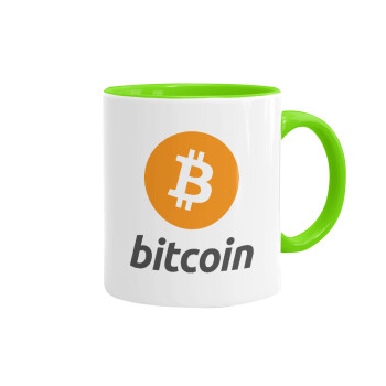 Bitcoin, Mug colored light green, ceramic, 330ml