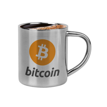 Bitcoin, Double-wall metal cup for espresso (220ml)