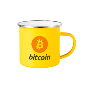 Bitcoin, Κούπα Μεταλλική εμαγιέ Κίτρινη 360ml