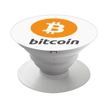 Bitcoin, Pop Socket Λευκό Βάση Στήριξης Κινητού στο Χέρι