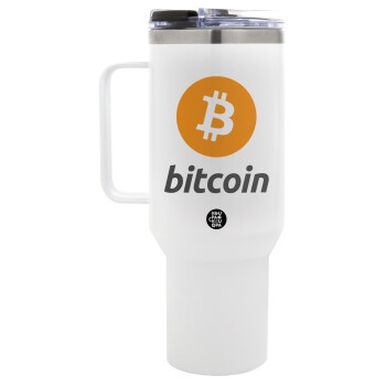 Bitcoin, Mega Stainless steel Tumbler with lid, double wall 1,2L