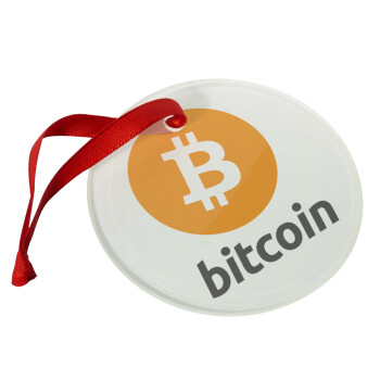 Bitcoin, Christmas ornament glass 9cm