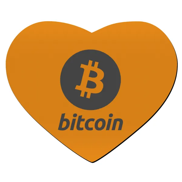 Bitcoin — Mousepad heart 23x20cm