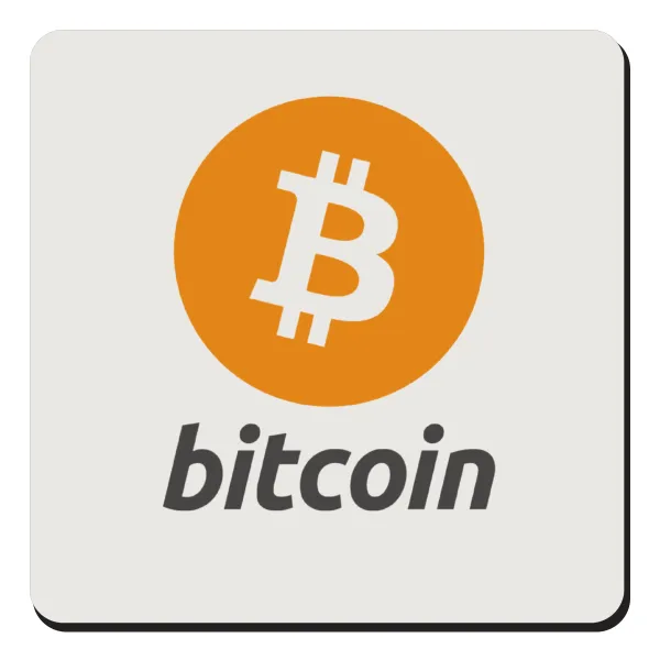 Bitcoin — Square wooden magnet, 9x9cm