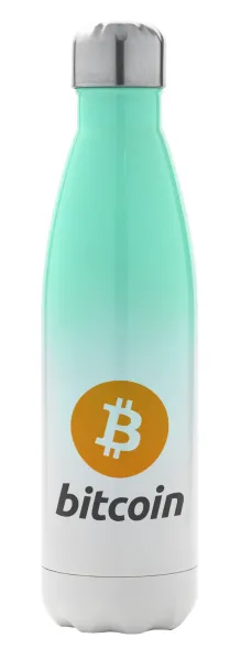 Bitcoin — Metal mug thermos Green/White (Stainless steel), double wall, 500ml